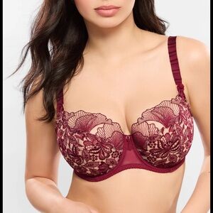 Empreinte Agathe Lace Bra in Red Women’s Size 38F
